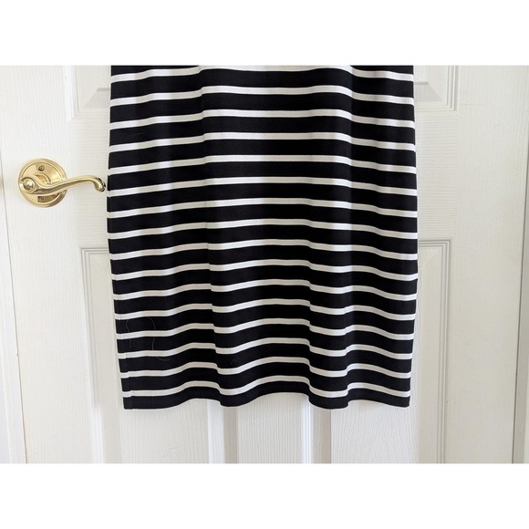 Chicos Dress Womens Petite 2 (US 12) Black White Stripe Shift Casual Minimalist - Picture 3 of 12